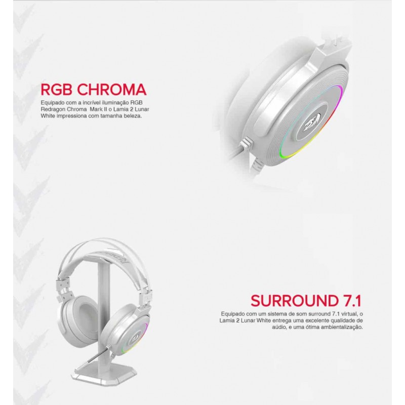 Slušalke REDRAGON LAMIA 2 H320-RGB, bele