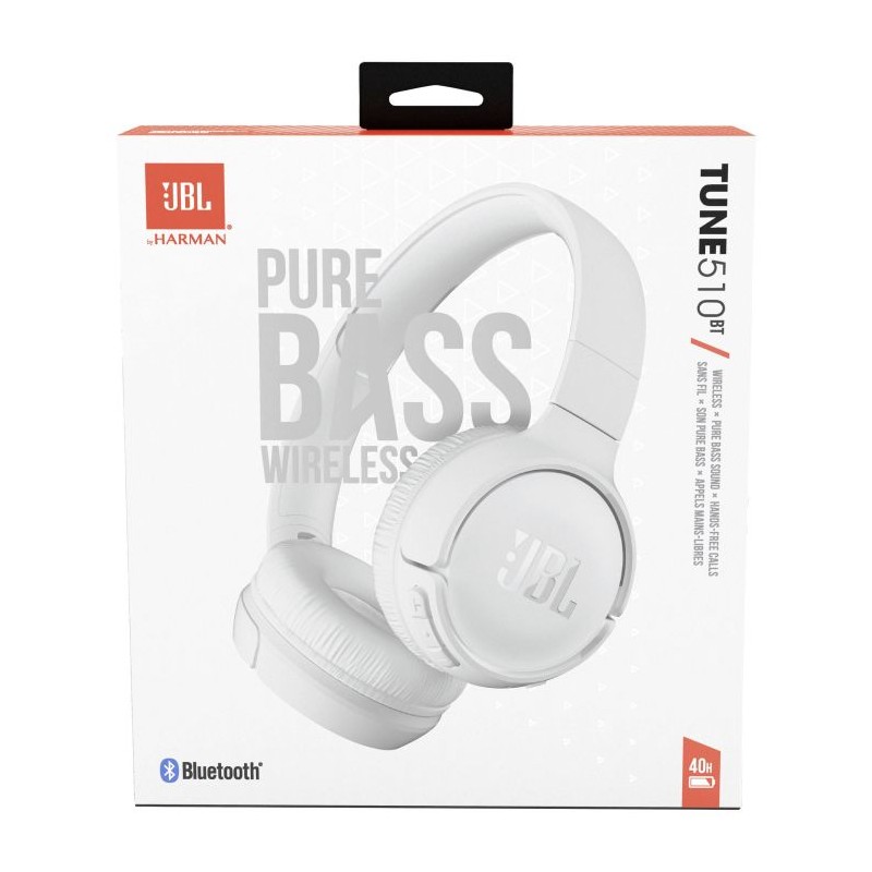 JBL Brezžične slušalke TUNE 510BT, bele