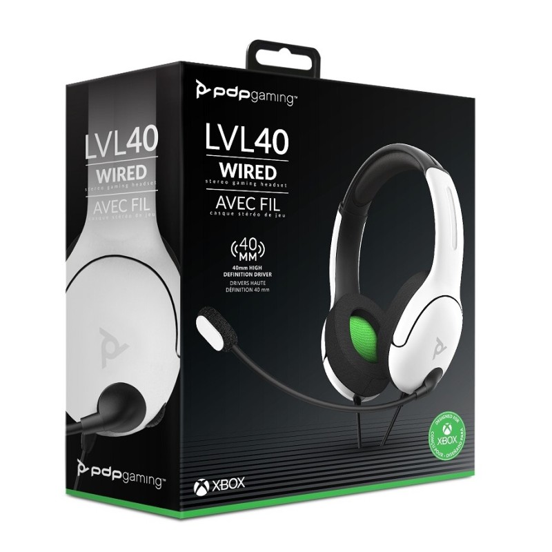 Slušalke PDP LVL40 Chat Headset za XBOX bele barve