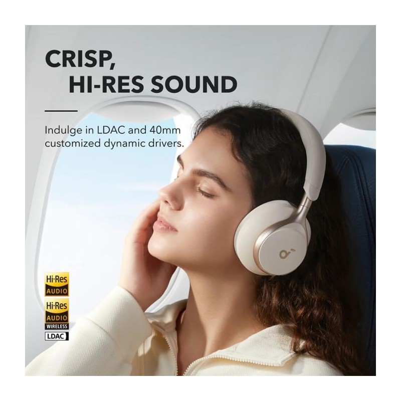 Slušalke Anker Soundcore Space One, Bluetooth, kremne, A3035G21
