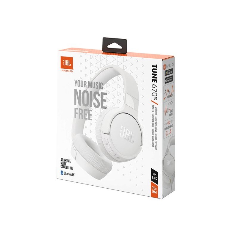 Slušalke JBL TUNE 670NC bele, brezžične