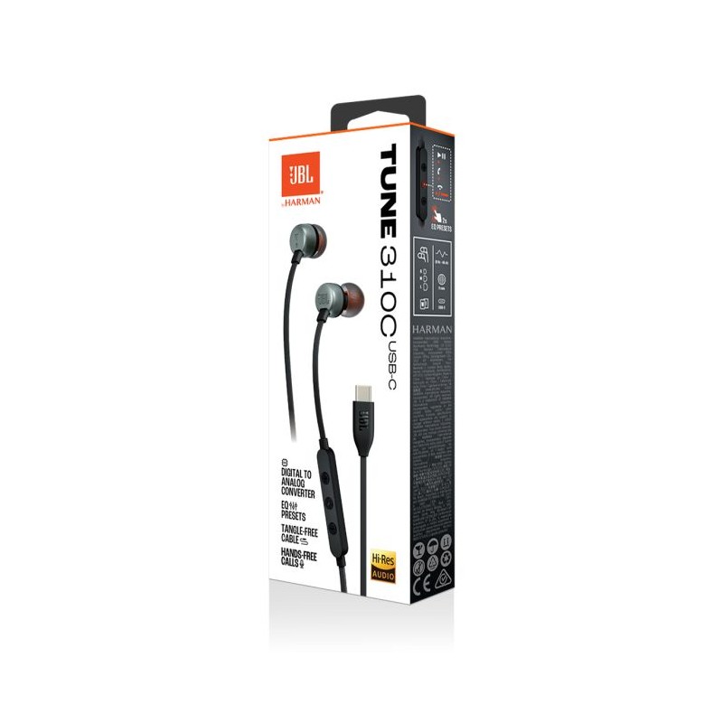 Slušalke JBL Tune 310C, USB-C, črne, JBLT310CBLK