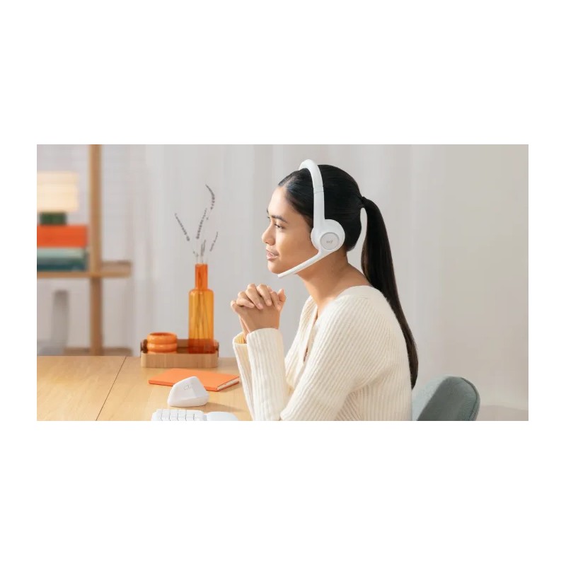 Slušalke Logitech Zone 300, Bluetooth, bele