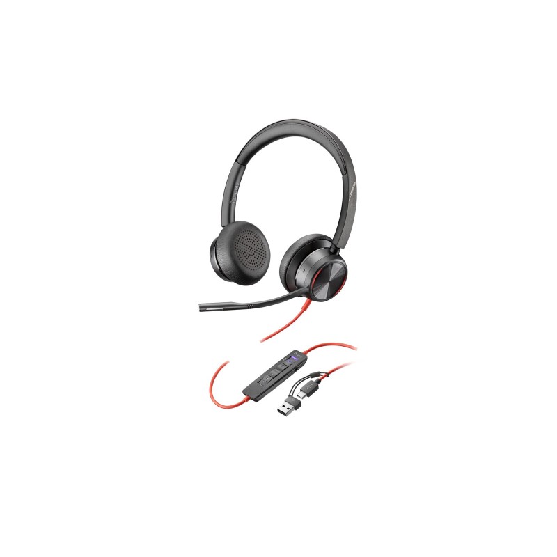 Slušalke Poly Blackwire 8225 Microsoft Teams, črne, 8X225AA