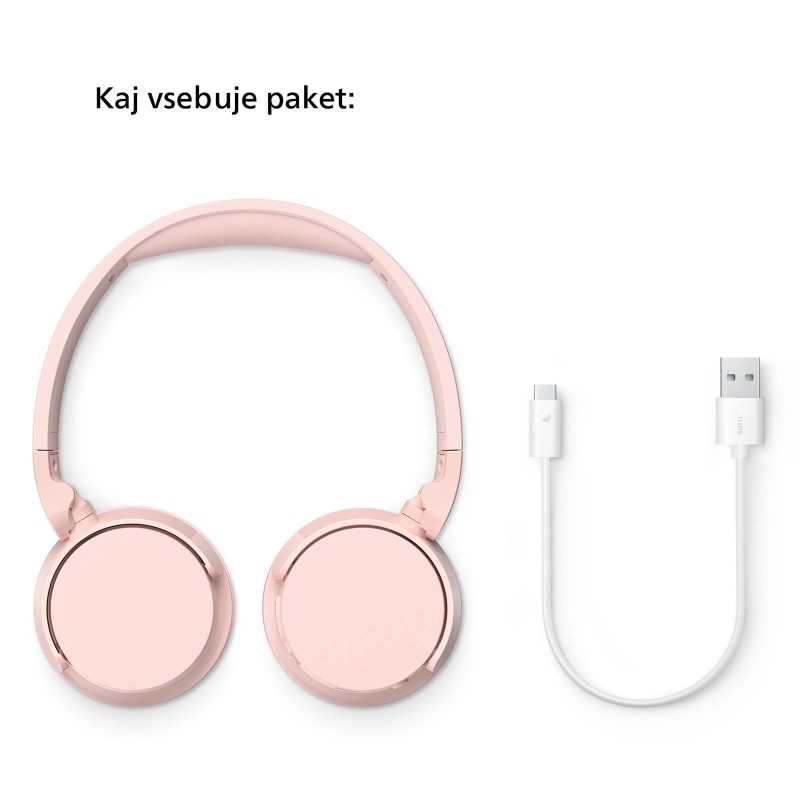 Slušalke Philips TAH4209PK, roza