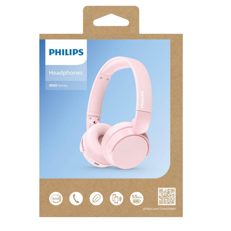 Slušalke Philips TAH4209PK, roza