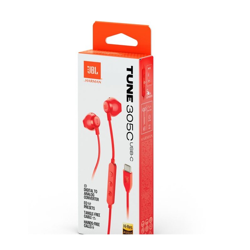Slušalke JBL Tune 305C, rdeče