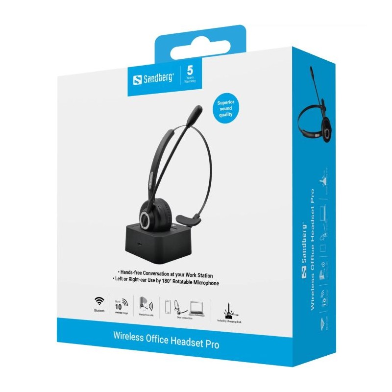 Slušalke Sandberg Wireless Office Headset Pro, 126-06