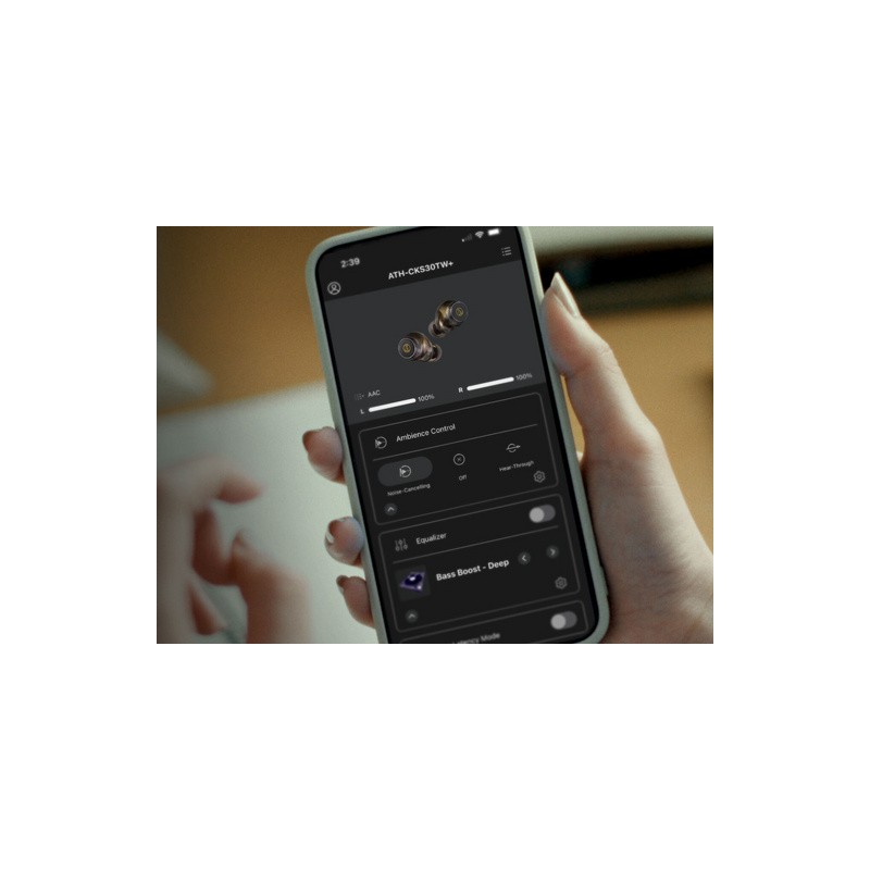 Slušalke Audio-Technica ATH-CKS30TW+, črne