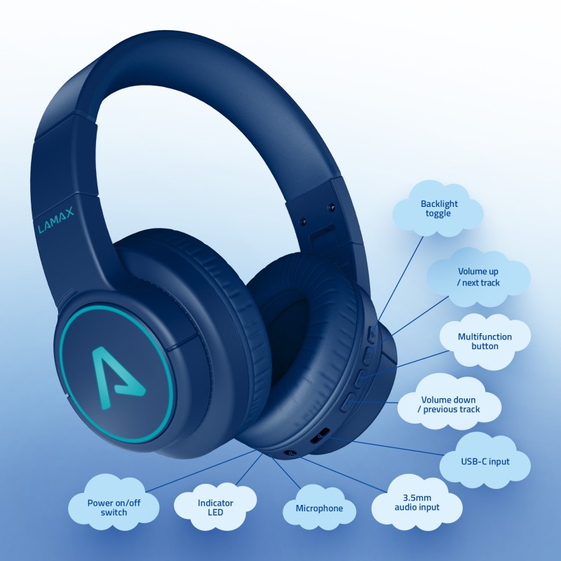 Slušalke LAMAX GlowKid1, modre