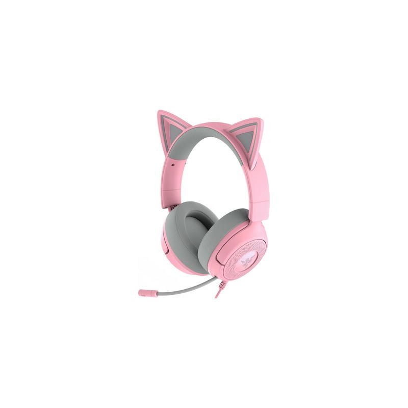 Slušalke Razer Kraken Kitty V3 X Quartz, roza