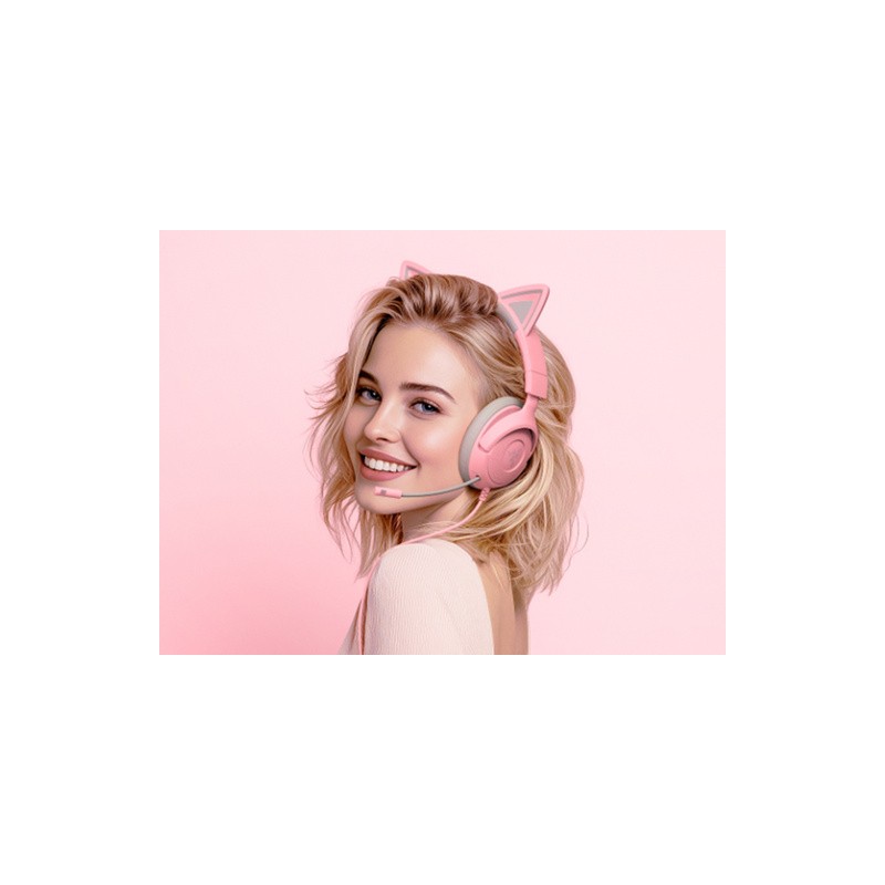 Slušalke Razer Kraken Kitty V3 X Quartz, roza