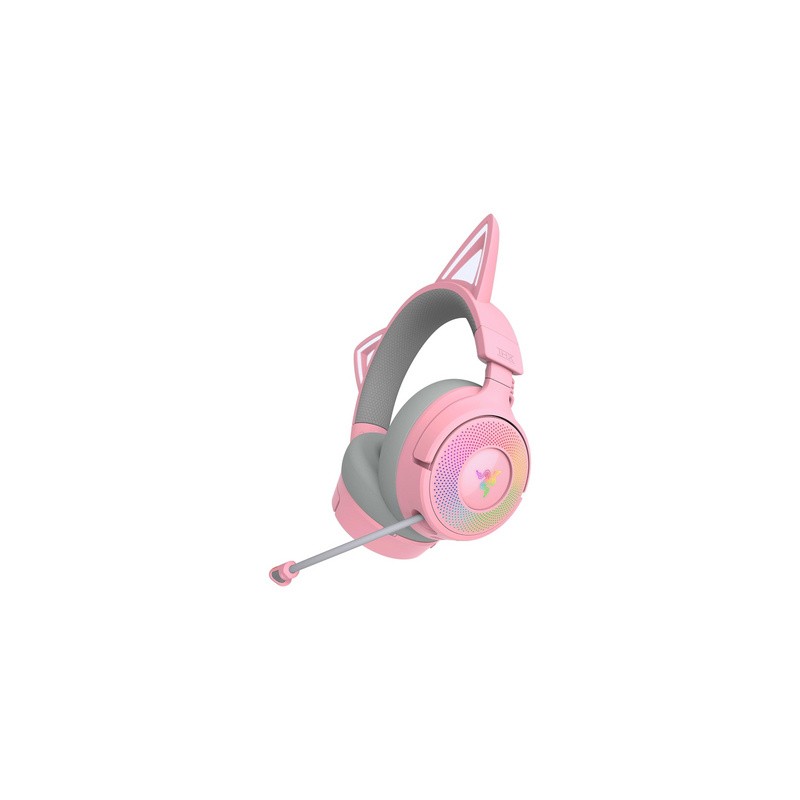 Slušalke Razer Kraken Kitty V3 Pro Quartz, roza