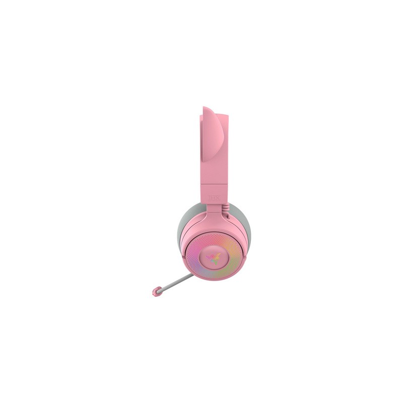 Slušalke Razer Kraken Kitty V3 Pro Quartz, roza