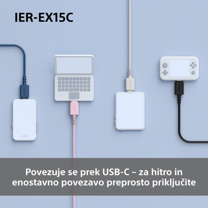 Slušalke SONY IER-EX15C, bele