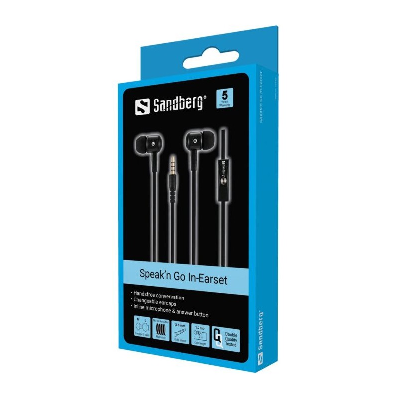 Slušalke Sandberg Speakn Go In-Earset, črne