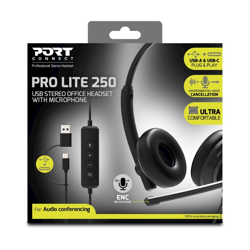 Slušalke PORT Connect Pro Lite 250, črne