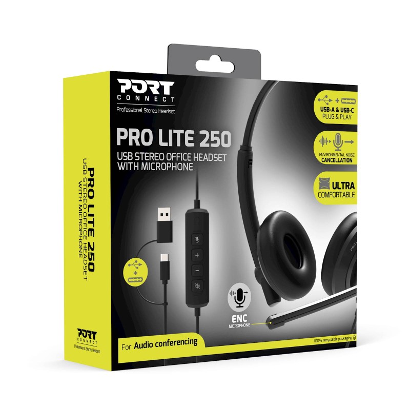 Slušalke PORT Connect Pro Lite 250, črne
