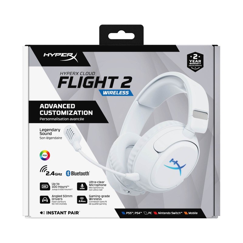 Slušalke HP HyperX Cloud Flight 2, bele