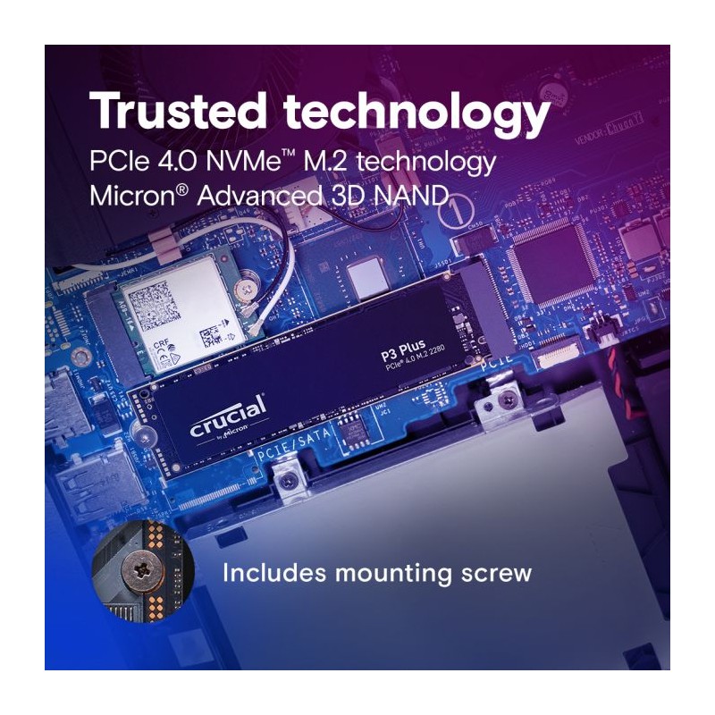 SSD disk 1TB NVMe Crucial SSD P3 Plus, CT1000P3PSSD8