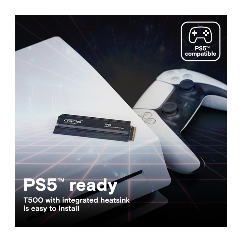 SSD disk 1TB M.2 NVMe Crucial T500 Heatsink