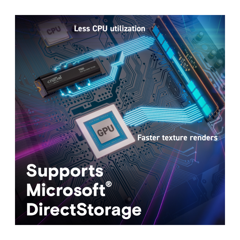 SSD disk 1TB M.2 NVMe Crucial T500 Heatsink