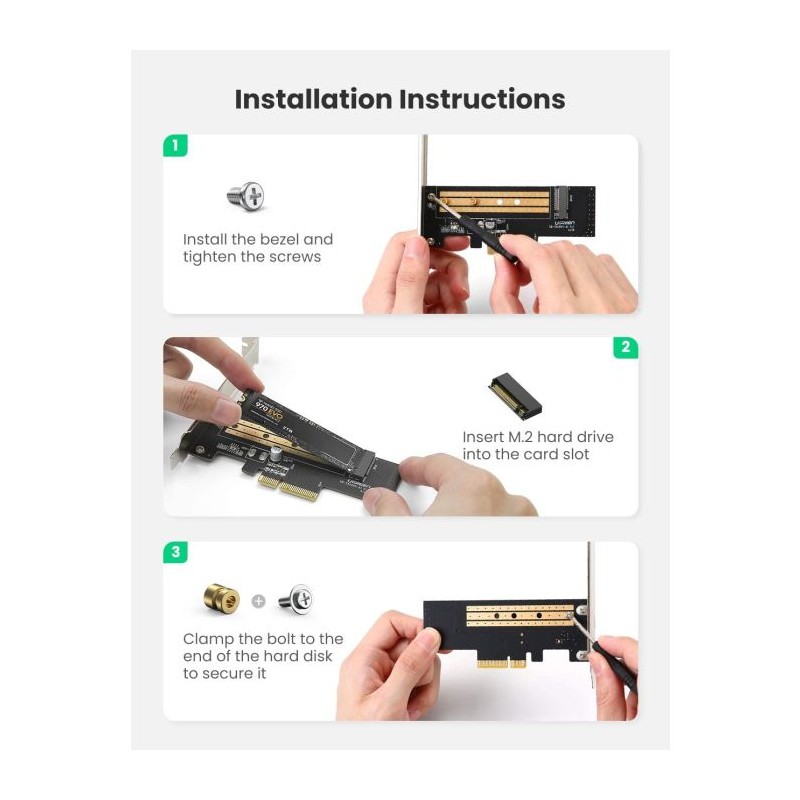 Adapter Ugreen M.2 PCIe NVME na PCIe 3.0, 70503