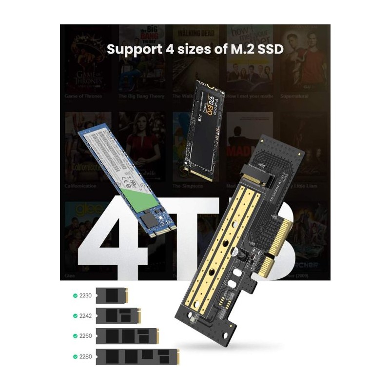 Adapter Ugreen M.2 PCIe NVME na PCIe 3.0, 70503