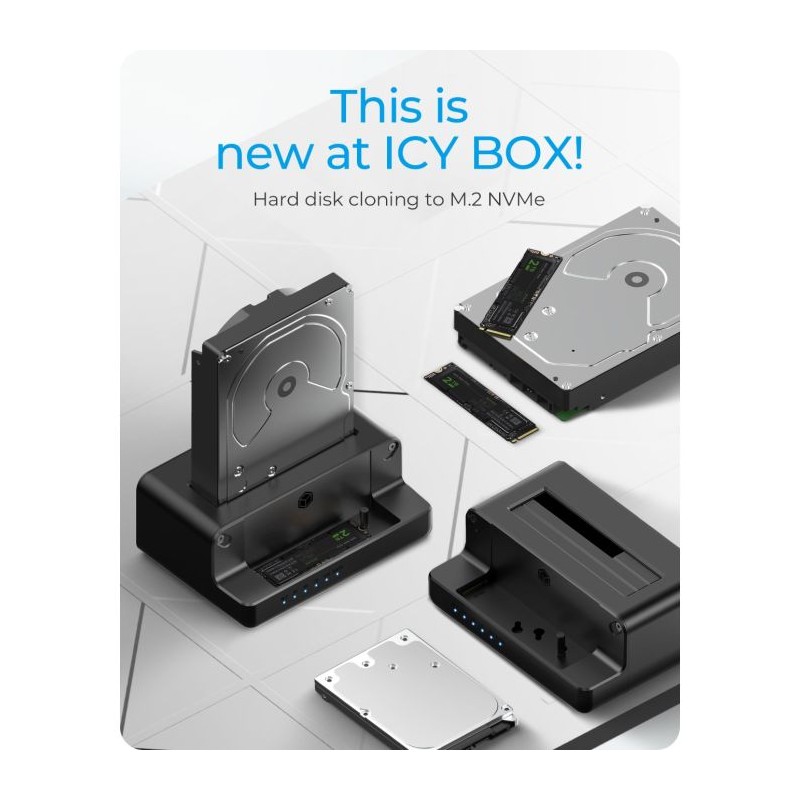 Priklopna in klonirna postaja Icybox IB-2914MSCL-C31 za 2.5, 3.5 in M.2 NVMe