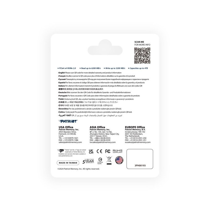 SSD disk 2TB M.2 NVMe Patriot P400 V4, P400VP4TBM28H