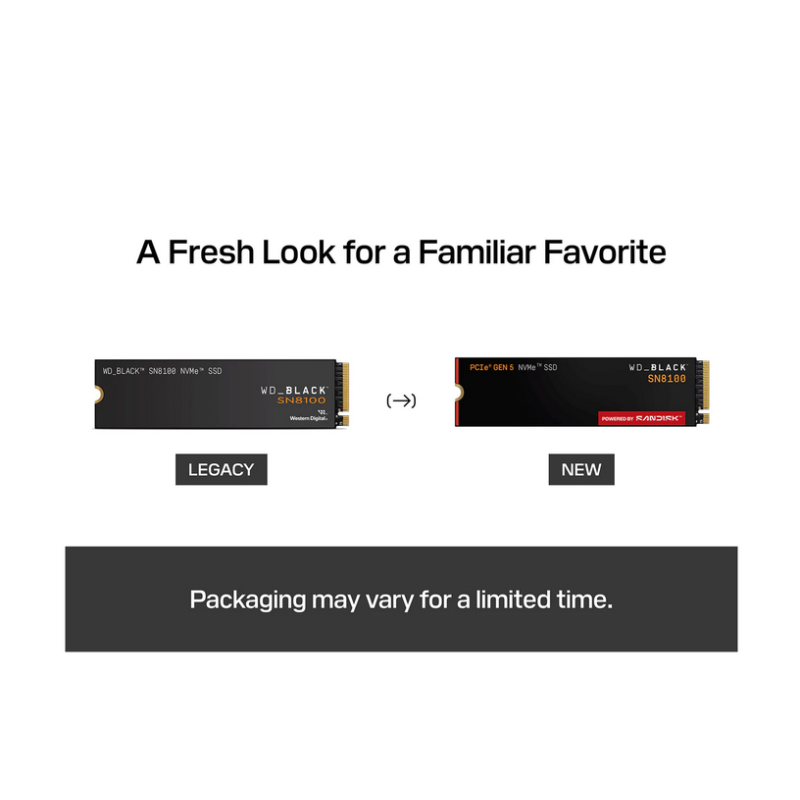 SSD disk 1TB M.2 NVMe WD Black SN8100, WDS100T1X0M