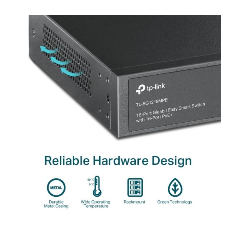 Stikalo (switch) 16 port TP-LINK JetStream TL-SG1218MPE gigabit PoE/PoE+