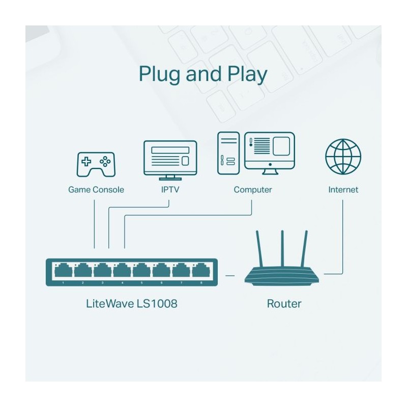 Stikalo (switch) 8 port TP-Link LiteWave LS1008G 10/100Mbps