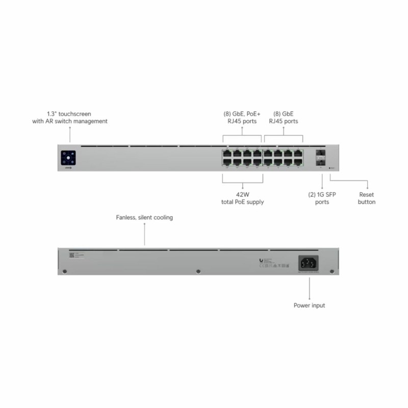 Ubiquiti UniFi Switch USW-16-POE Gen2 45W PoE