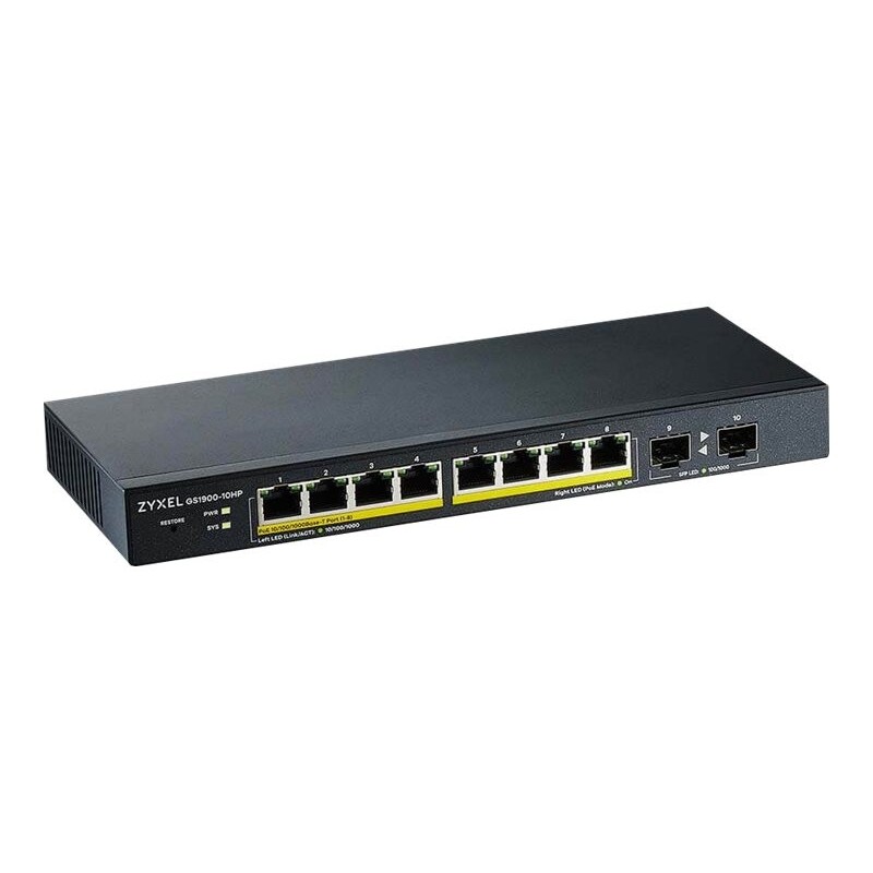 ZYXEL GS1900-10HP v2 8-port GbE L2 PoE Smart Switch +