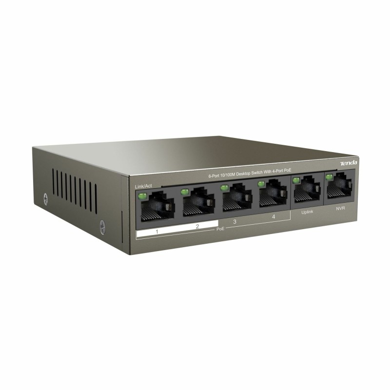 Stikalo Tenda 100M 6-port 4x PoE mini kovinsko ohišje TEF1106P