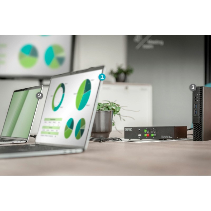 KVM stikalo DIGITUS KVM, 4-Port, Single-Display, 4K, HDMI
