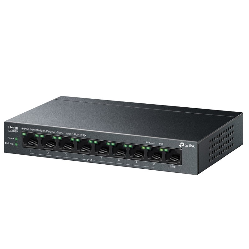 Stikalo (switch) TP-LINK LS109P, 9-Port 10/100Mbps, 8xPoE+