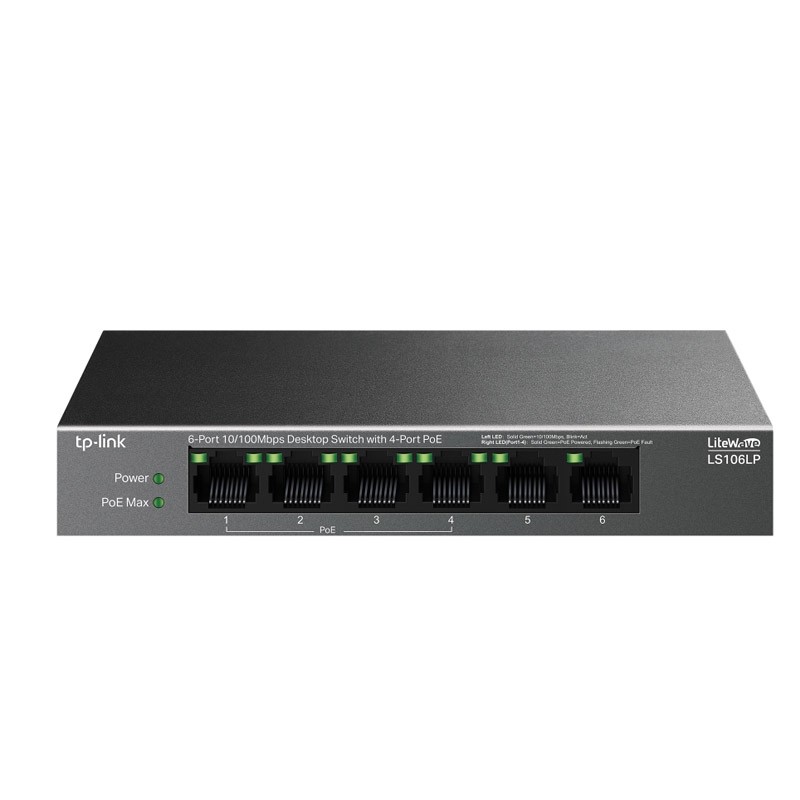 Stikalo (switch) TP-LINK LS106LP, 6-port 10/100Mbps, 4xPoE