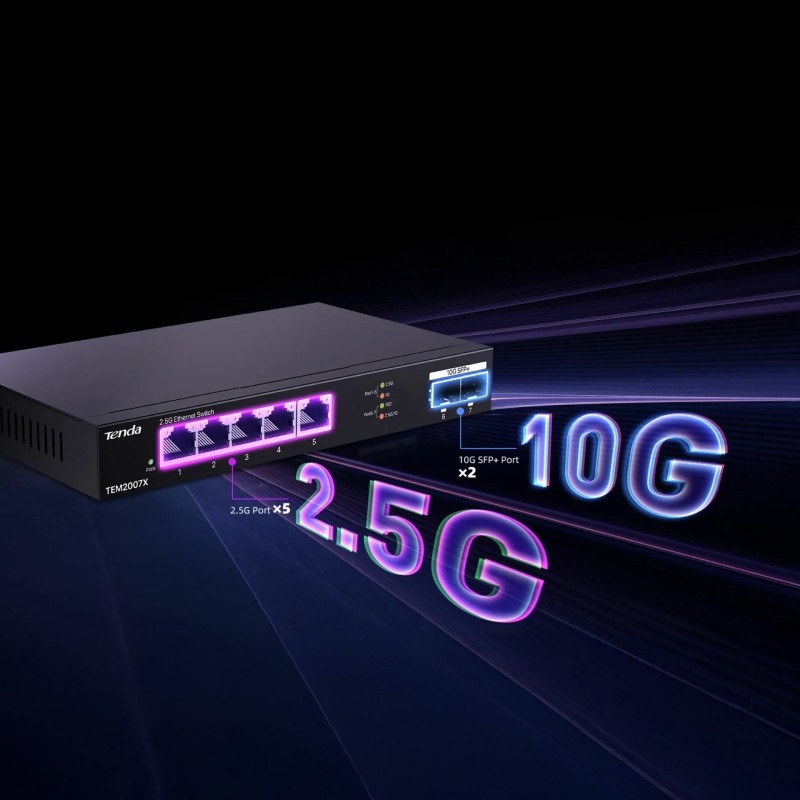 Stikalo (switch) Tenda TEM2007X, 5-port, 2x SFP+