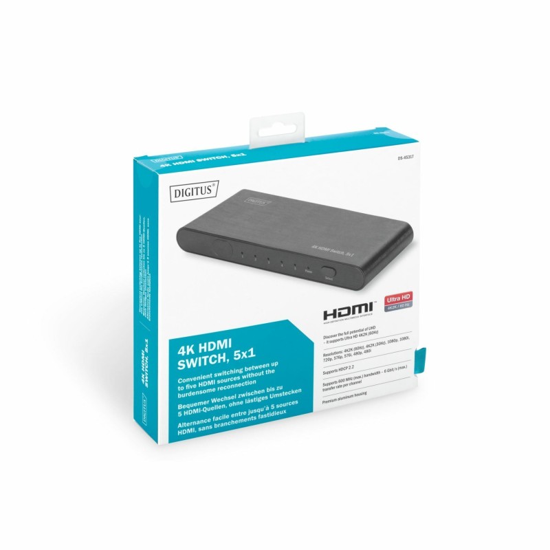 HDMI stikalo 5:1 DS-45317 Digitus 600MHz IR daljinec