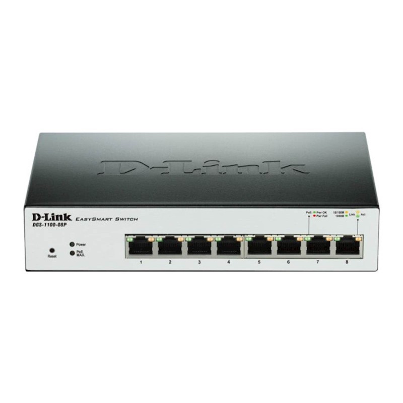 Stikalo (switch) 8 port PoE Smart 10/100/1000 D-Link DGS-1100-08P