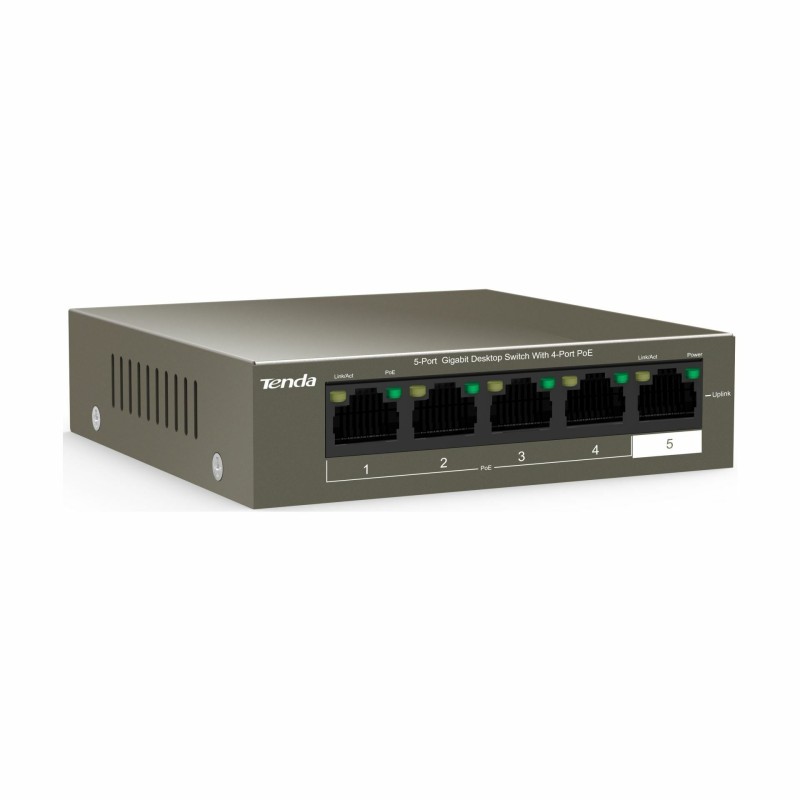 Stikalo Giga 05x RJ45 4x PoE Tenda mini kovinsko ohišje