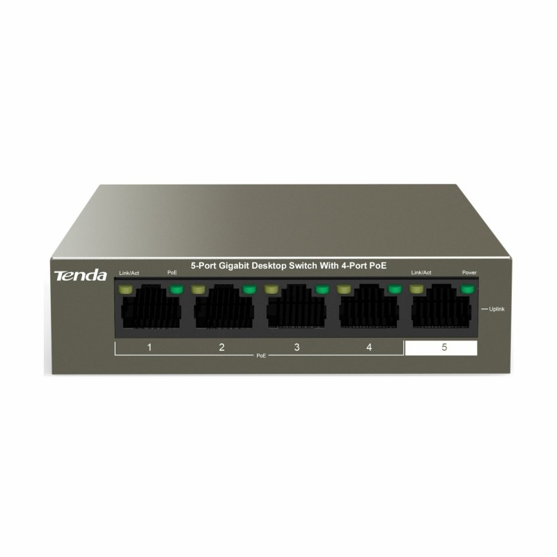 Stikalo Giga 05x RJ45 4x PoE Tenda mini kovinsko ohišje