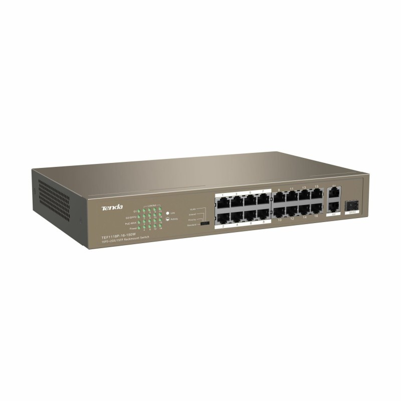 Stikalo (switch) 18 port 10/100 PoE Tenda TEF1118P-16-150W