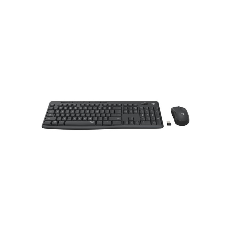 Komplet tipkovnice in miške Logitech MK295, brezžični, črn