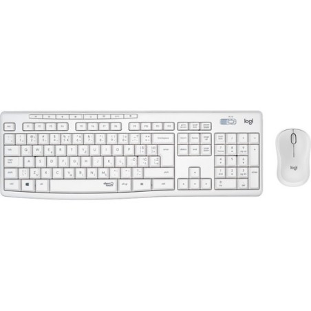 Komplet tipkovnice in miške Logitech MK295, brezžični, bel