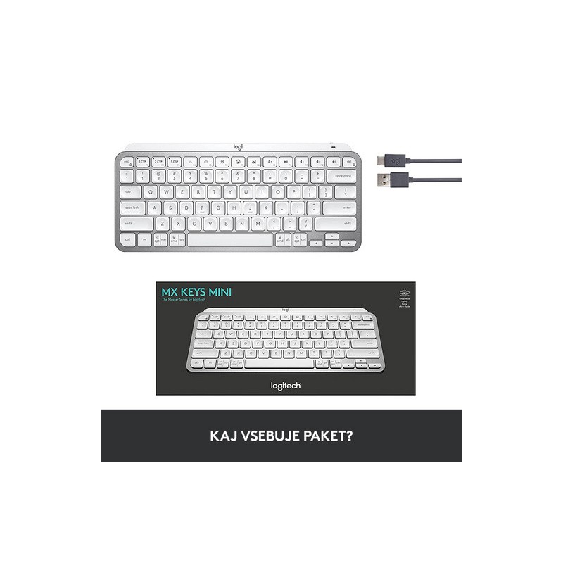 Tipkovnica Logitech MX Keys Mini, bela