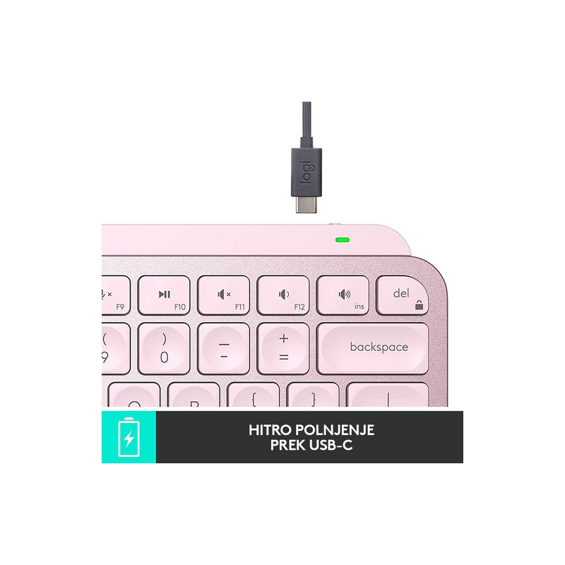 Tipkovnica Logitech MX Keys Mini, roza