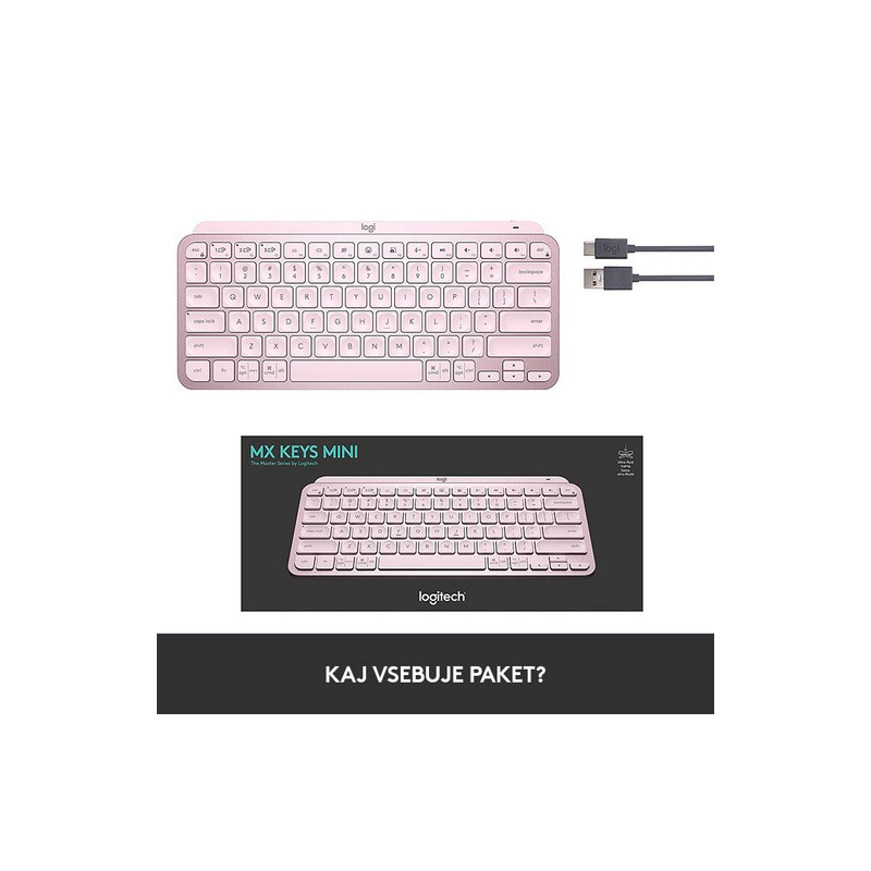 Tipkovnica Logitech MX Keys Mini, roza